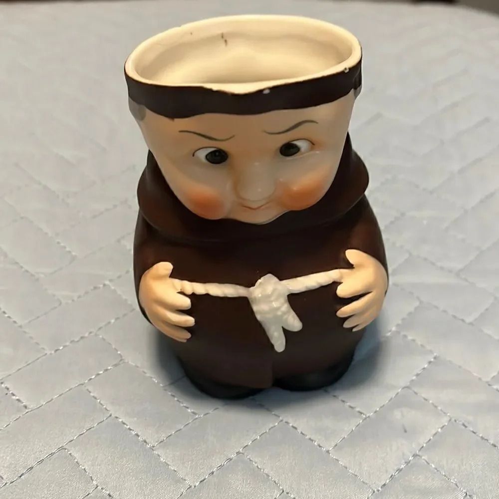 Vintage Goebel Friar tuck creamer 1950’s  imperfections around rim. See photos.